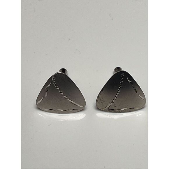 Vintage P.R.K. 925 Sterling Silver Vintage Engraved Cufflinks Men’s Jewelry - Picture 2 of 7